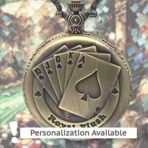 Royal Flush Poker Watch – Casino Gambler Gift, Card Dealer Unique Accessory